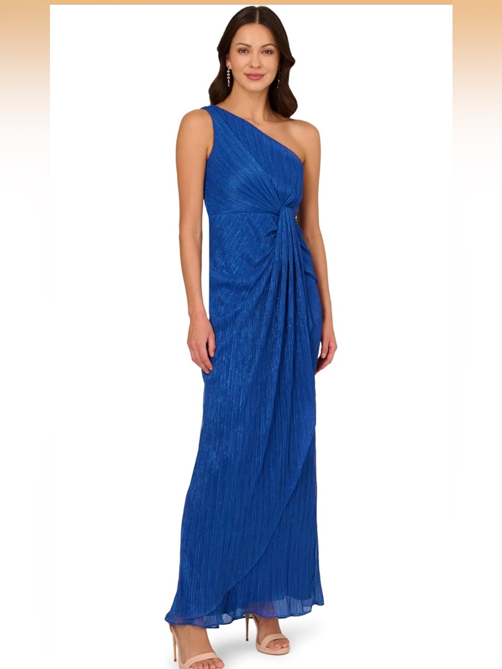 Stardust Pleated Draped Gown | Long Evening Gown 18. 1604/Dc-8